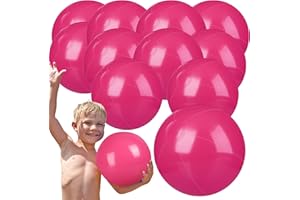 Raiten 12 Pcs Beach Ball Inflatable Beach Balls Large Inflatable Ball Floating Ball for Swimming Pool Party Favors Outdoor Activities Summer Birthday Party Supplies (Pink,12 Inch)