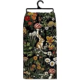 Koesus Dark Forest Mushroom Kitchen Towels, Dark Cottagecore Botanical Mushroom Decorative Hand Towels for Bathroom, Whimsical Fairy Forest Floral Dish Tea Towels for Kitchen, 16x24 Inch