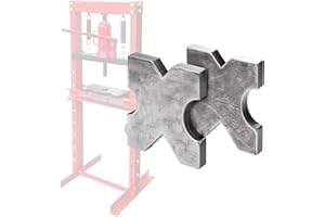 OneChoi Arbor Press Plate, 20Ton Shop Metal Press Plates Made From AR400F Material w/Yield Strength of Over 140,000 PSI, H Frame Hydraulic Shop Press Plate 4 Notch (1 Pair) (1"X 5"X 5")