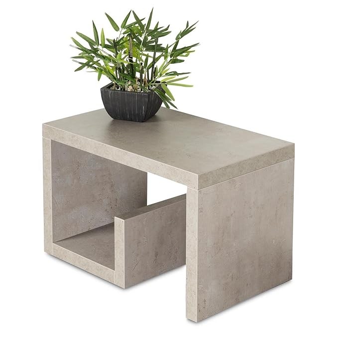 levandeo Couchtisch Gustav Betonoptik B x H x T: 59x37x36cm Grau Holz Beistelltisch Keine Montage Fest verleimt Wohnzimmertis