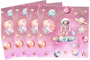 VETWO 60 Pcs Outer Space Girls Party Paper Napkins Astronauts Girls Party Decorations Space Disposable Paper Napkins for Girls Baby Shower 1st 2nd 3rd 4th Birthday Party Supplies Decorations