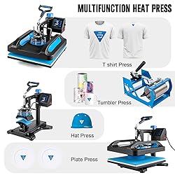 Leomru 15x15 Heat Press Machine, 8 in 1 Heat Press