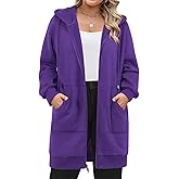 IN'VOLAND Women Plus Size Zip Up Hoodies Long Sleeve Tunic Sweatshirt Long Fleece Hoodie Jacket with Pockets