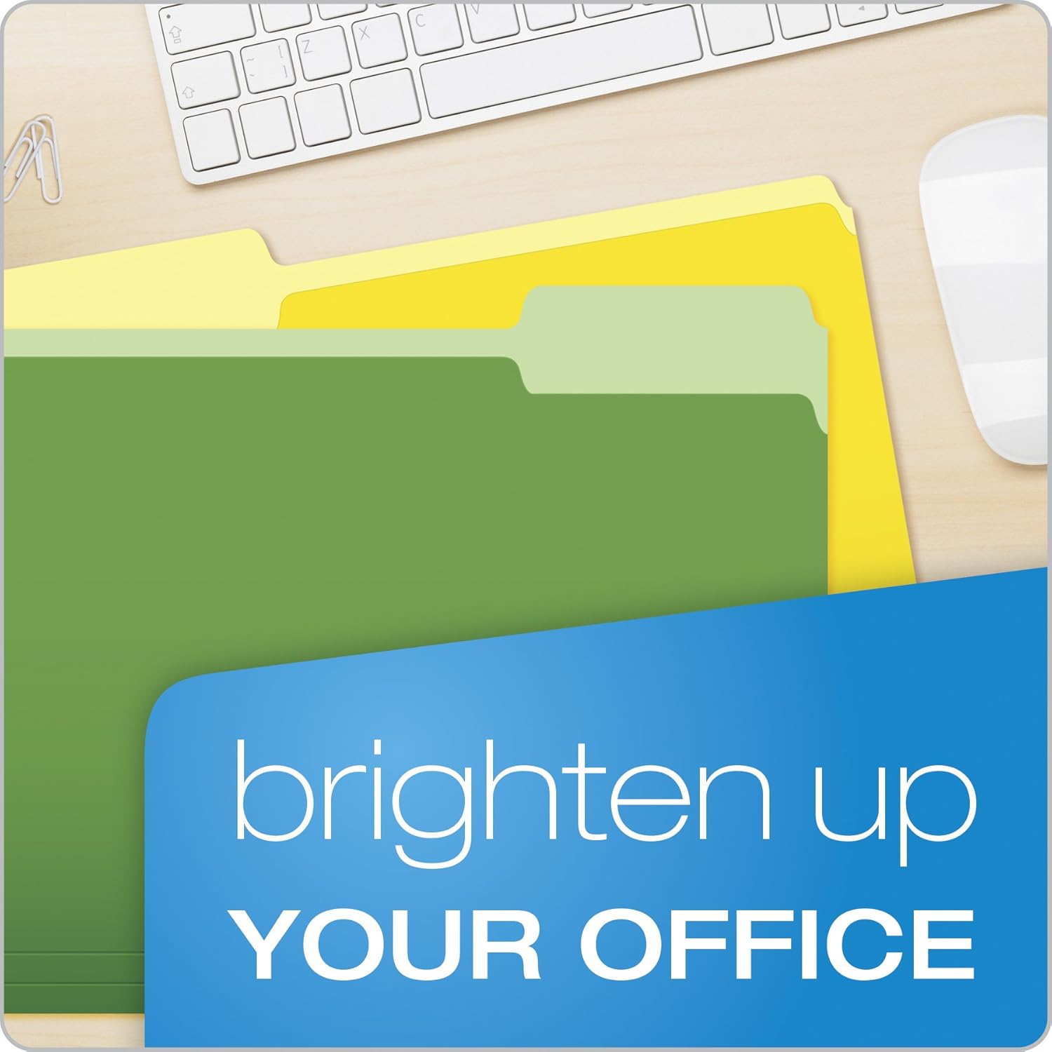 Pendaflex Two-Tone Color File Folders, Letter Size, Assorted Colors (Bright Green, Yellow, Red, Blue), 1/3-Cut Tabs, Assorted, 36 Pack (03086), 4-Color : Office Products