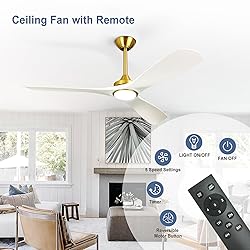 BvenuBigLite 52 Ceiling Fan with Light: White and