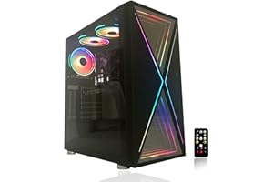 Alarco Gaming PC Desktop Computer Intel i7 3.40GHz,16GB Ram,1TB Hard Drive,Windows 10 pro,WiFi Ready,Video Card Nvidia GTX 750 4GB, 3 RGB Fans with Remote