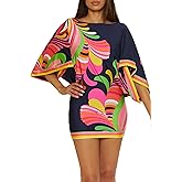 Trina Turk Womens Poolside Swim Tunic, Casual, Boat Neck, Floral Print, Beach Cover Ups for Women