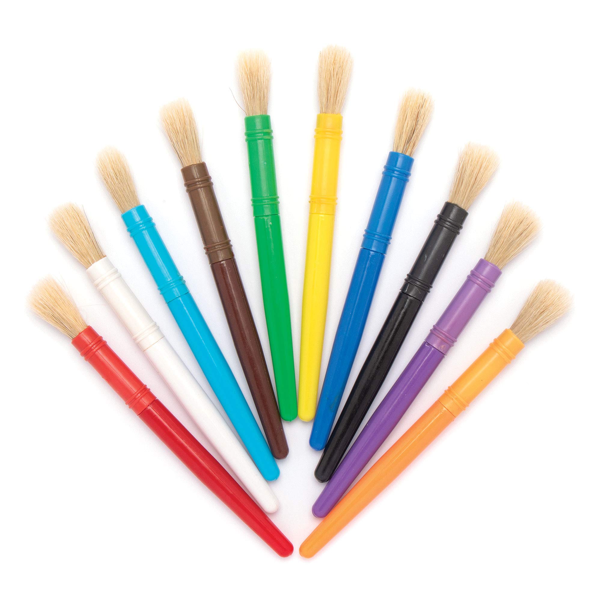 Baker Ross EK636 Value Tub Brush Set for Kids Painting, Arts and Crafts Activities, Assorted, (Pack of 12)