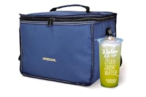 AMZCOOL Insulated Drink Carrier for Beverages Holder and Food Carrier Keep Your Drink Cold and Food Hot Reusable Cup Carrier Tote Bag with Portable Handle Adjustable Dividers Storage Bag for Drink Delivery