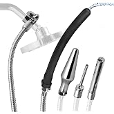Cleanstream Shower Enema Set with 6 Ft Hose, 4 Silicone &amp; Aluminum Tips
