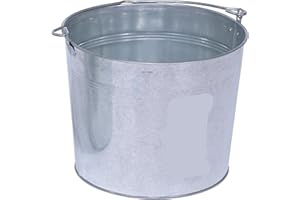 Vestil BKT-GAL-500 Galvanized Steel Bucket, 10-3/4" Depth, 5 gallon, 44 pound Capacity