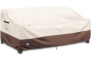 Finiboko 3-Seater Outdoor Couch Cover,76Wx32Dx31H Inches Patio Furniture Covers, Heavy Duty Covers for Outdoor Furniture Covers Waterproof, Beige&Brown