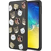 KOARWVC Phone Case for Galaxy S10e Case, SM-G970U Samsung S10e Case Cute Cat Pattern Design Slim Protective Soft TPU Bumper Phone Cover for Samsung Galaxy S10e Black Cat
