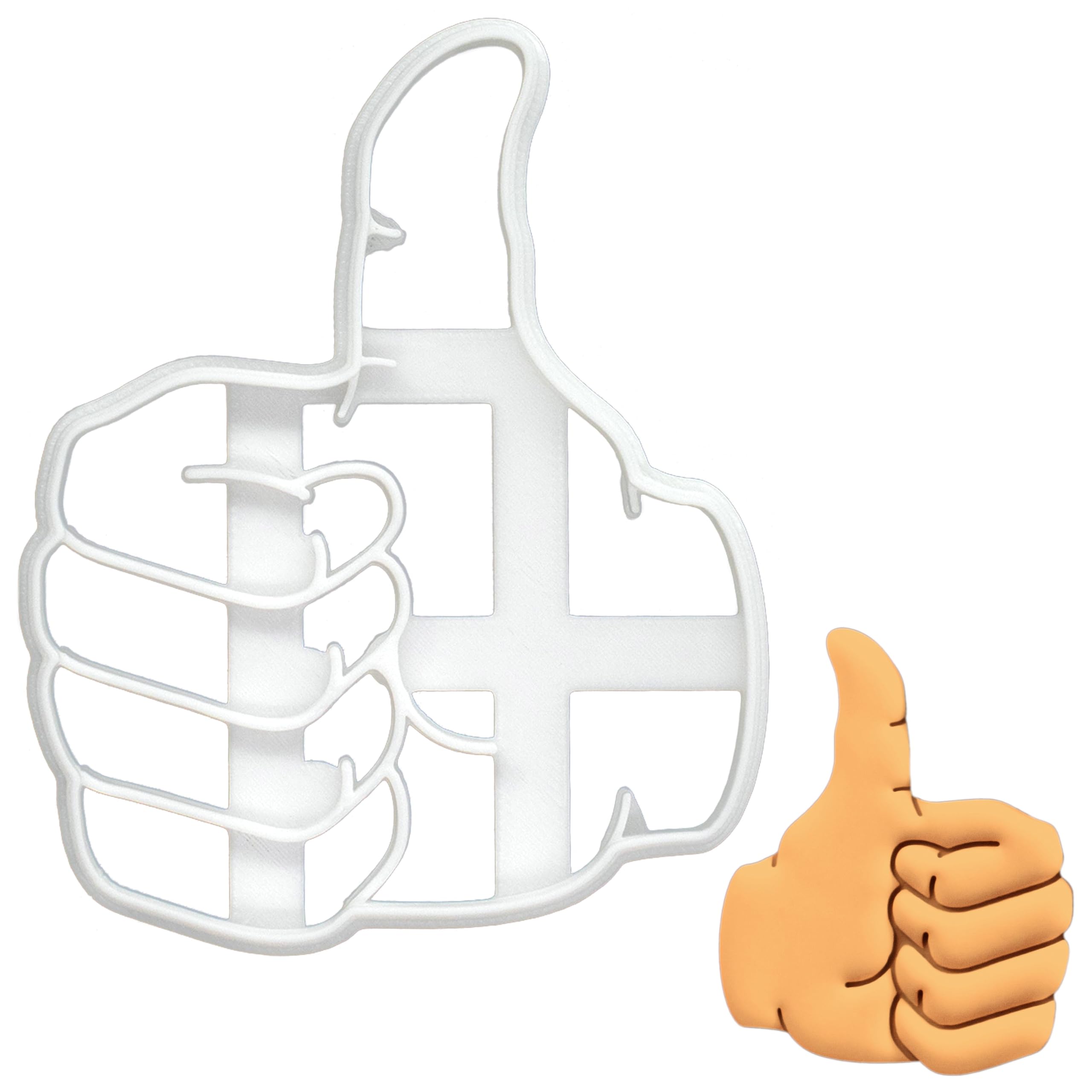 BAKERLOGY Thumbs Up Cookie Cutter - Detailed Biscuit Cutter Design for Baking and Crafts, Ideal on Fondant, Dough, Clay