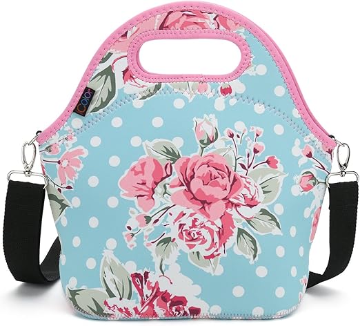 neoprene lunch bag with shoulder strap