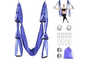MIFXIN Aerial Yoga Swing Set Trapeze Yoga Hammock Kit Ultra Strong Antigravity Yoga Flying Sling Inversion Swing Tools with Extension Straps for Air Yoga Inversion Fitness