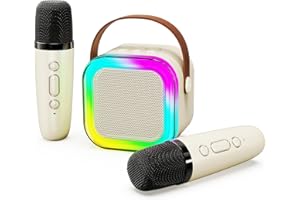 BlueFire Portable Karaoke Machine with 2 Wireless Microphone, Mini Portable Bluetooth Speaker with Wireless Microphone,Gifts for Kids Age 4-12,Boys,Girls,Adults,Party, Home KTV,Outdoor,Travel
