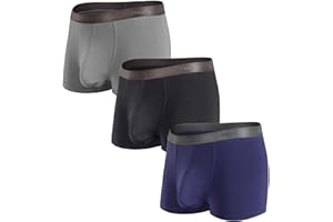 Separatec Mens Trunks Underwear with Dual Pouch, Soft Breathable Rayon Made from Bamboo Trunk Underwear for Men