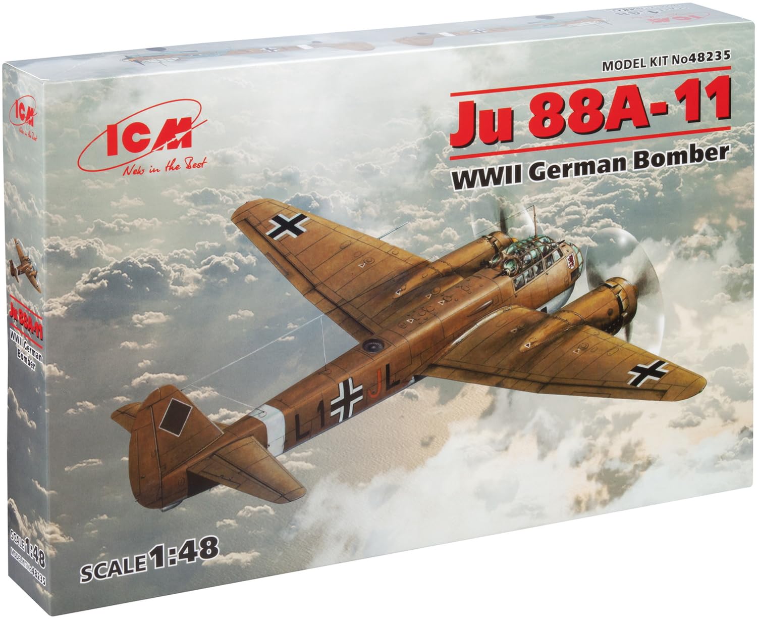 ICM 48235 Model Kit Ju 88A-11, WWII German Bomber, Game