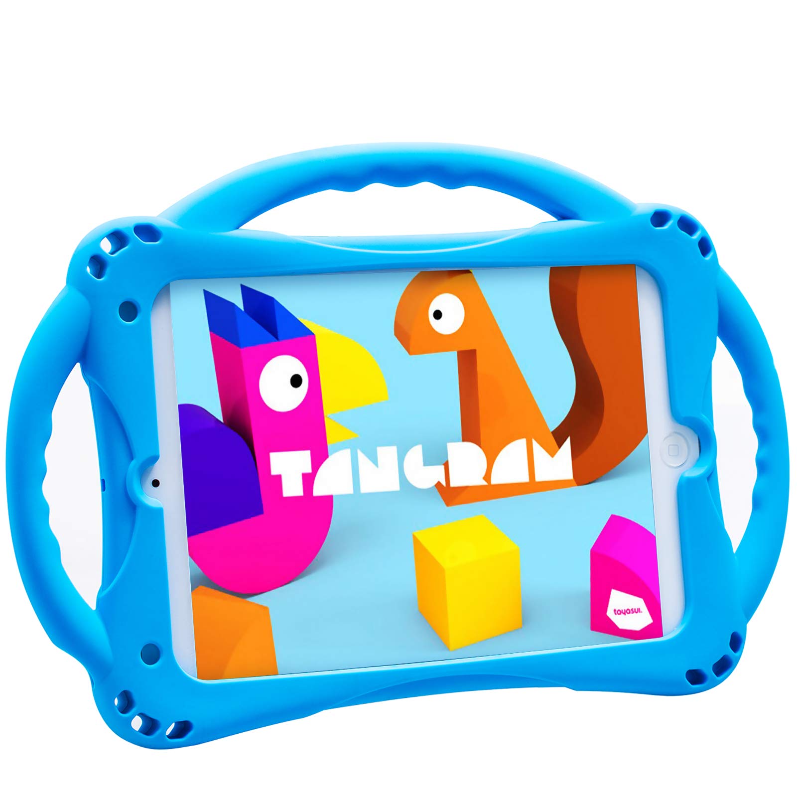 Photo 1 of TopEsct Kids Case for iPad mini 5 4 3 2 1,Silicone Childproof Case for iPad mini 5 4 3 2 1, Built-in Handle Stand, Comes with a Strap (Blue)