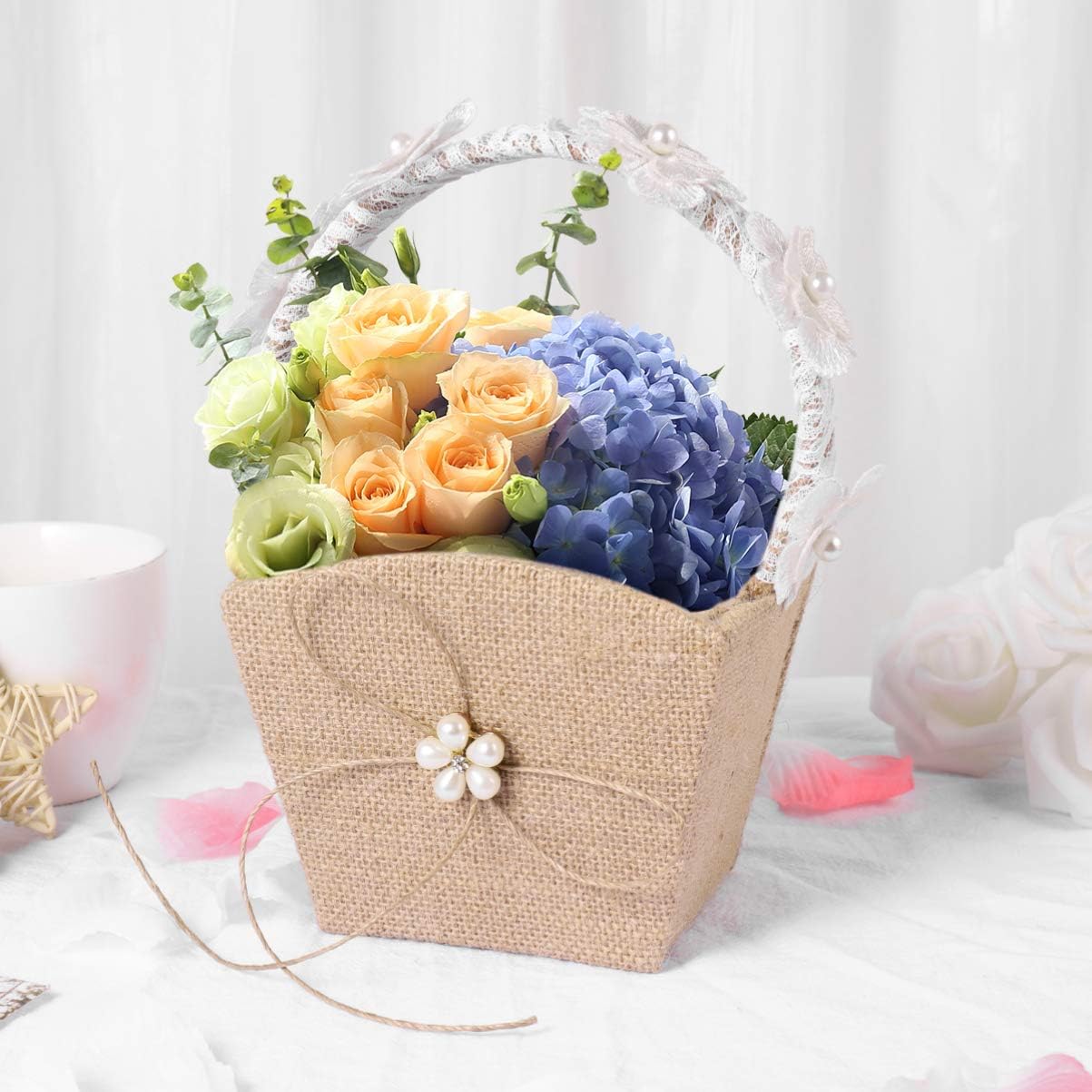 girl with basket of flowers