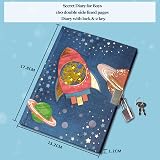 GINMLYDA Secret Diary with Lock for Boys 7x5.25 Inch 160 Lined Pages view 2