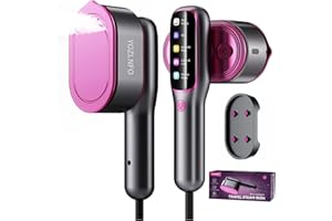 YOZLNFO Portable Travel Steamer for Clothes: 2-in-1 Handheld Garment Steamer Iron - Rapid 15s Heat Up & 5 Steam Settings - Large Ceramic Panel - 110-120V Upgraded