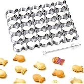 25-Cavity Goldfish Cracker Cutter, Stainless Steel Homemade Snack Maker | 25 Cavity Mold Cookie Cutter,Homemade Goldfish Crackers,Make 25 Crackers In One Press,25 Fish In One Press,Dishwasher Safe