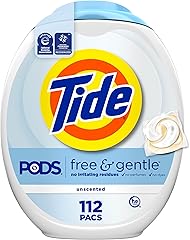 Tide PODS Free & Gentle Laundry Detergent Soap Pacs, 112 Count, Tide PODS Laundry Detergent