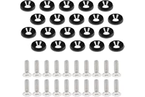 KOILONIO 20PCS M6×20mm CNC Aluminum Washer and Bolt Kit – 6-Color Engine Bay Dress-Up Fasteners for Fender, Bumper, Body Panels (Black)