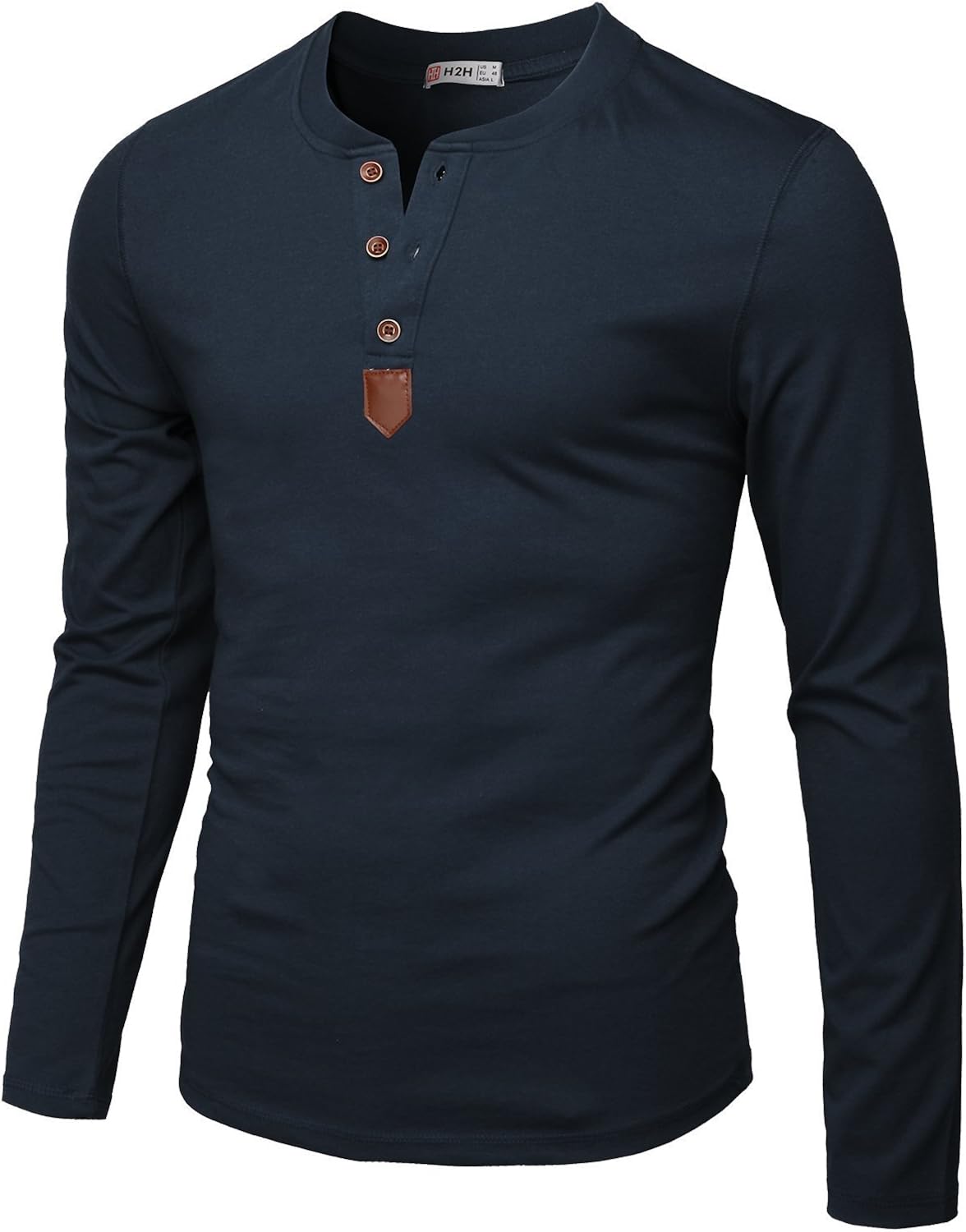 H2H Mens Casual Slim Fit Henley T-Shirt Long Sleeve at  Men’s Clothing store
