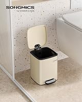 SONGMICS 6 L Kitchen Bin Stainless Steel Pedal Trash Can with Inner Bucket view 2