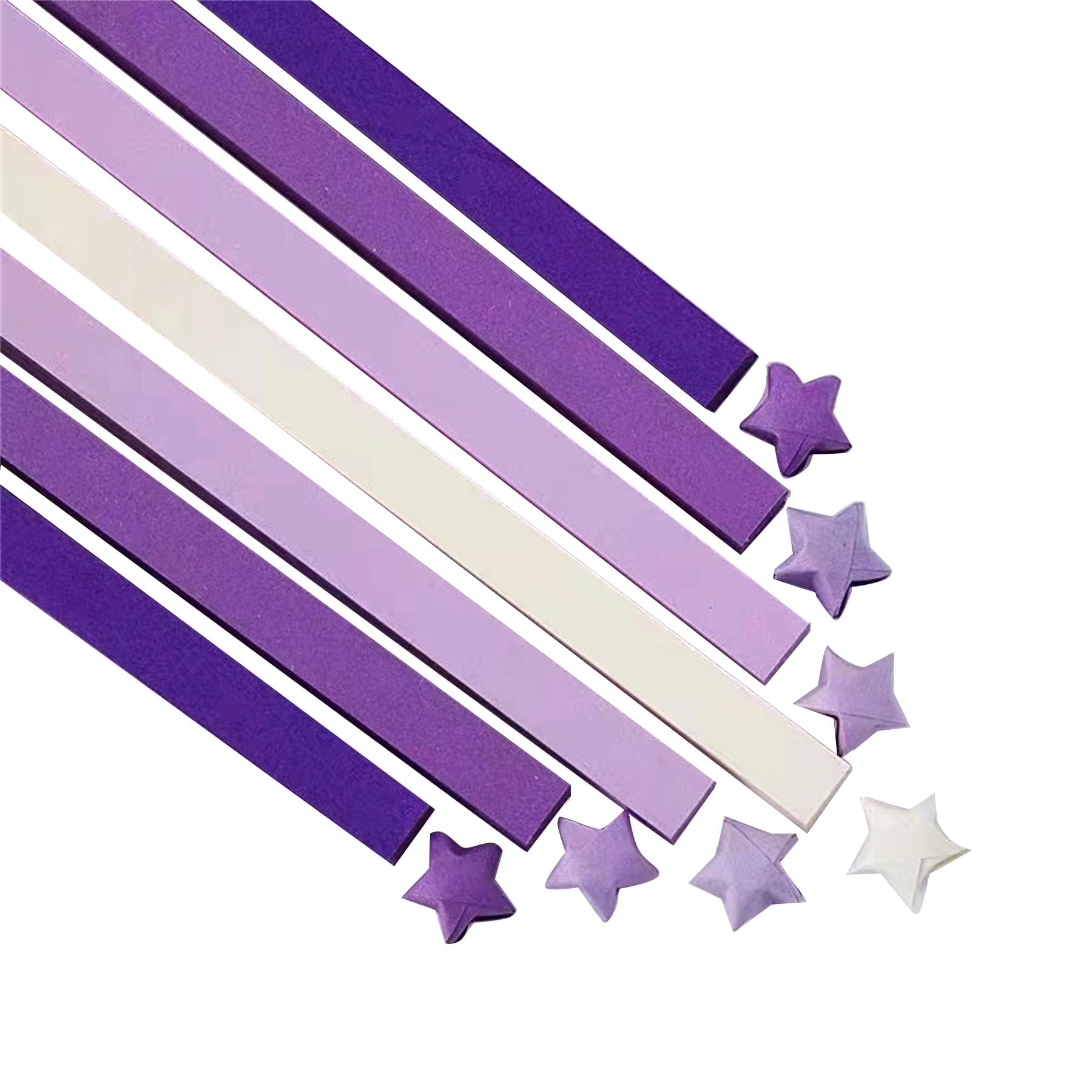 Photo 1 of 1080 Sheets Origami Star Paper 4 Purple colors Strips Double Sided Lucky Star Decoration Folding Paper for DIY Hand Art Crafts Teaching Supplies (Purple-1080 sheets)