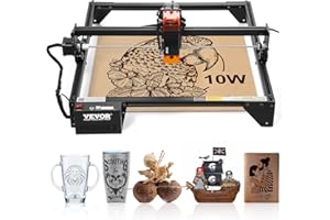 VEVOR Laser Engraver, 10W Output, Laser Engraving Cutter Machine, 14.9 x 15.7 in/38 x 40 cm Working Area, 10000 mm/min Moveme