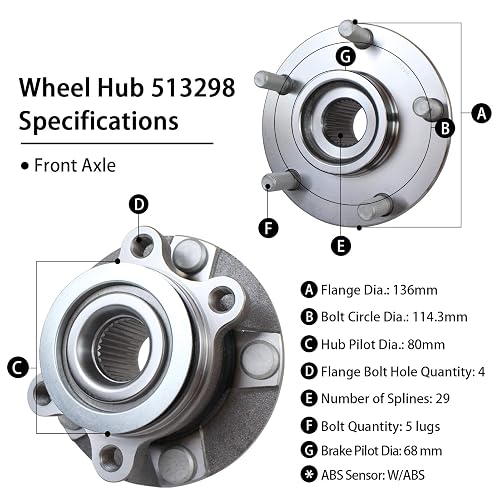 Front Wheel Hub Bearing Assembly PAIR For Nissan Rogue 2008-2013 | Direct Fit
