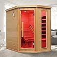 iDOTODO Infrared Sauna Room with Recliner, One Person Infrared Sauna Home, 220V，2300W, 4 Heating Tubes, 4 Carbon Crystal Heating Panel, Bluetooth Speakers, 7 Color Light, Oxygen Bar（Open Door Right ）
