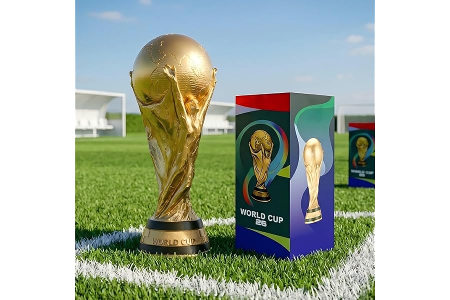 Trivolusia World Cup Trophy Replica for 2026 - PVC Souvenir & Decoration, Mini Football Champion Cup Gift