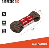 BROTREE 4mm Paracord 550 Reflective Army Green 15M 250kg Nylon Rope 7 Strands view 2