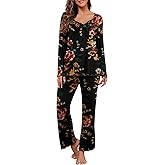 PrinStory 2025 Women's Pajama Set Long Sleeve Sleepwear Ladies Lounge Set Soft Pjs Loungewear