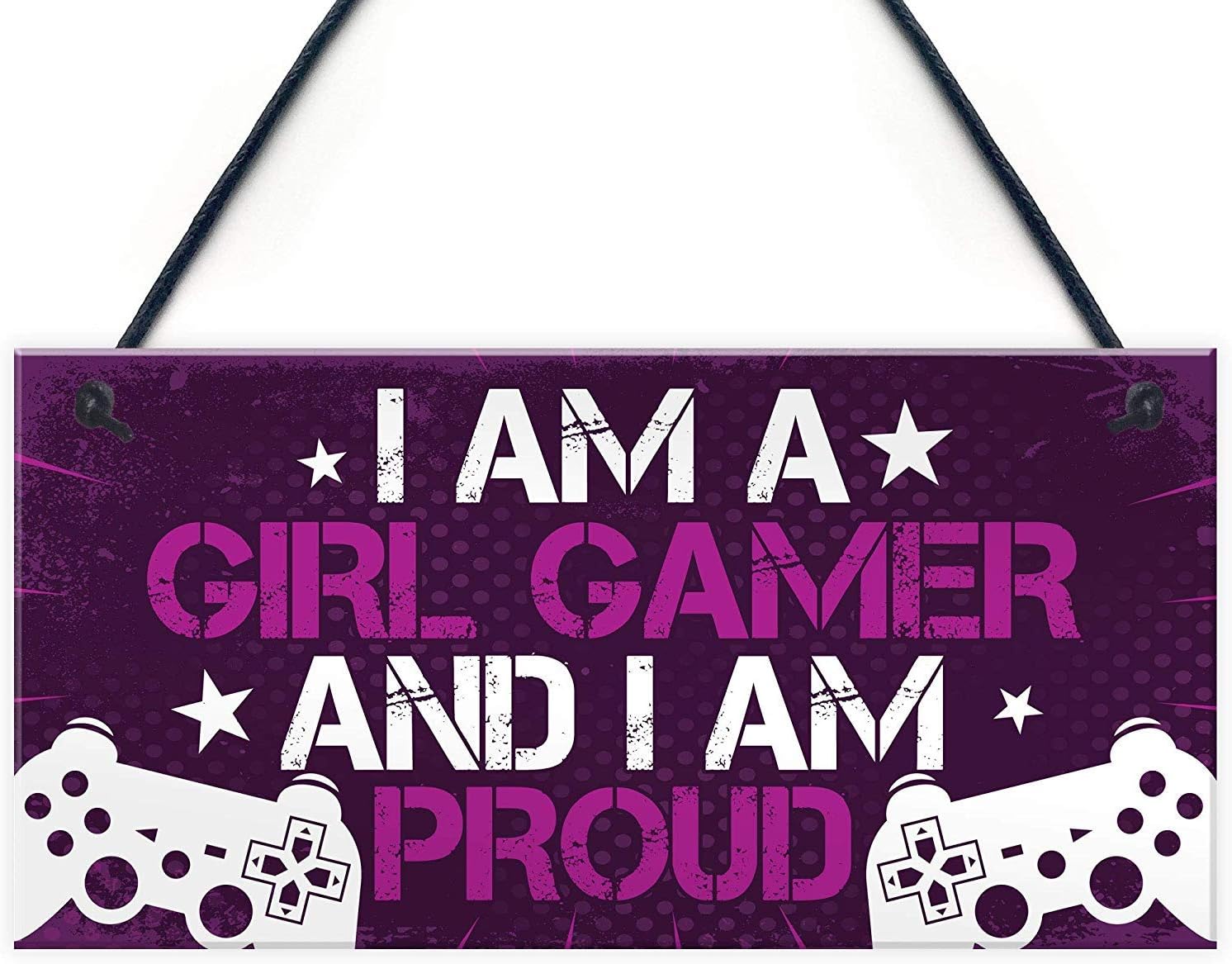Meijiafei Gamer Gaming Gifts for Women Novelty Birthday Gift for Daughter Sister Girl Gamer Hanging Bedroom Room Sign 10" X 5"