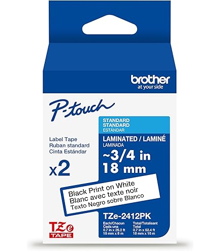 Amazon.com: Brother Genuine P-Touch TZe 2-Pack Black Print on