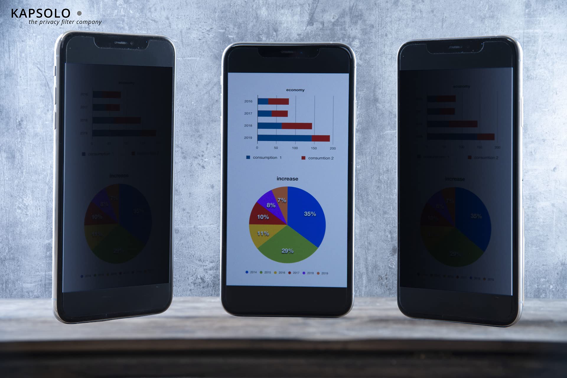 KAPSOLO 4-Way Adhesive Privacy Filter for Archos 70 Copper transparent