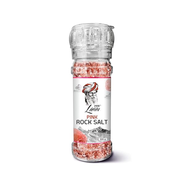 LUNN PINK ROCK SALT | 4.24 OZ (120 GM) | WITH GLASS GRINDER.
