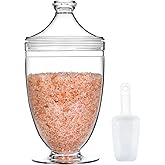 Wongblee Large Acrylic Jar with Lid 46 oz, Bath Salt Container with Scoop, Shatterproof Apothecary Jar for Bathroom, Laundry Room, Kitchen, Candy Buffet