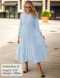 ZESICA Women's Fall Long Sleeve Maxi Dresses 2024