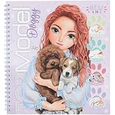 Depesche TOPModel 13218 Create Your Doggy Colouring Book with 40 Pages for Designing Dogs Motifs Includes 5 Sticker Sheets Multi-Coloured