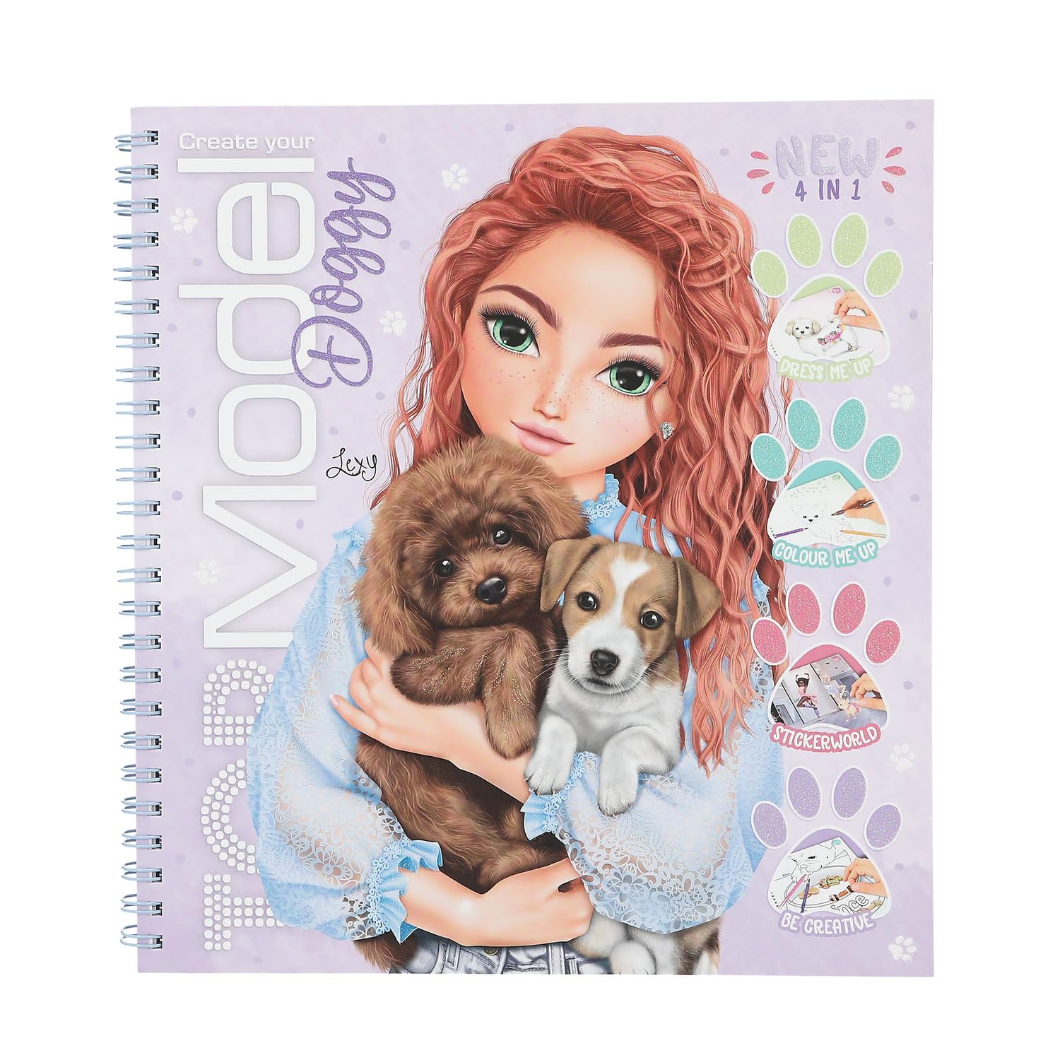 Depesche TOPModel 13218 Create Your Doggy Colouring Book with 40 Pages for Designing Dogs Motifs Includes 5 Sticker Sheets Multi-Coloured