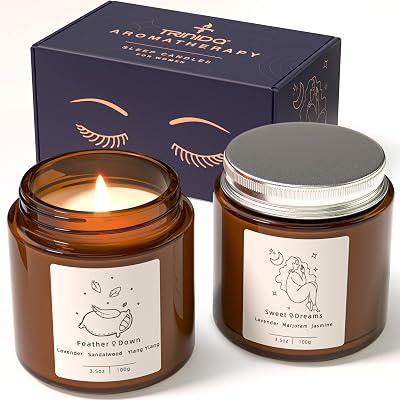 TRINIDa Sleep & Relax Scented Candles Lavender Soy Wax Relaxing Bath Gift