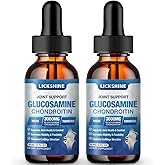 2 Pack Glucosamine Chondroitin MSM Liquid Drops - Extra Strength Joint Support Supplement for Adults with Quercetin Boswelia, Bromelain, Hyaluronic Acid, Antioxidant Immune Support (4 Fl oz)