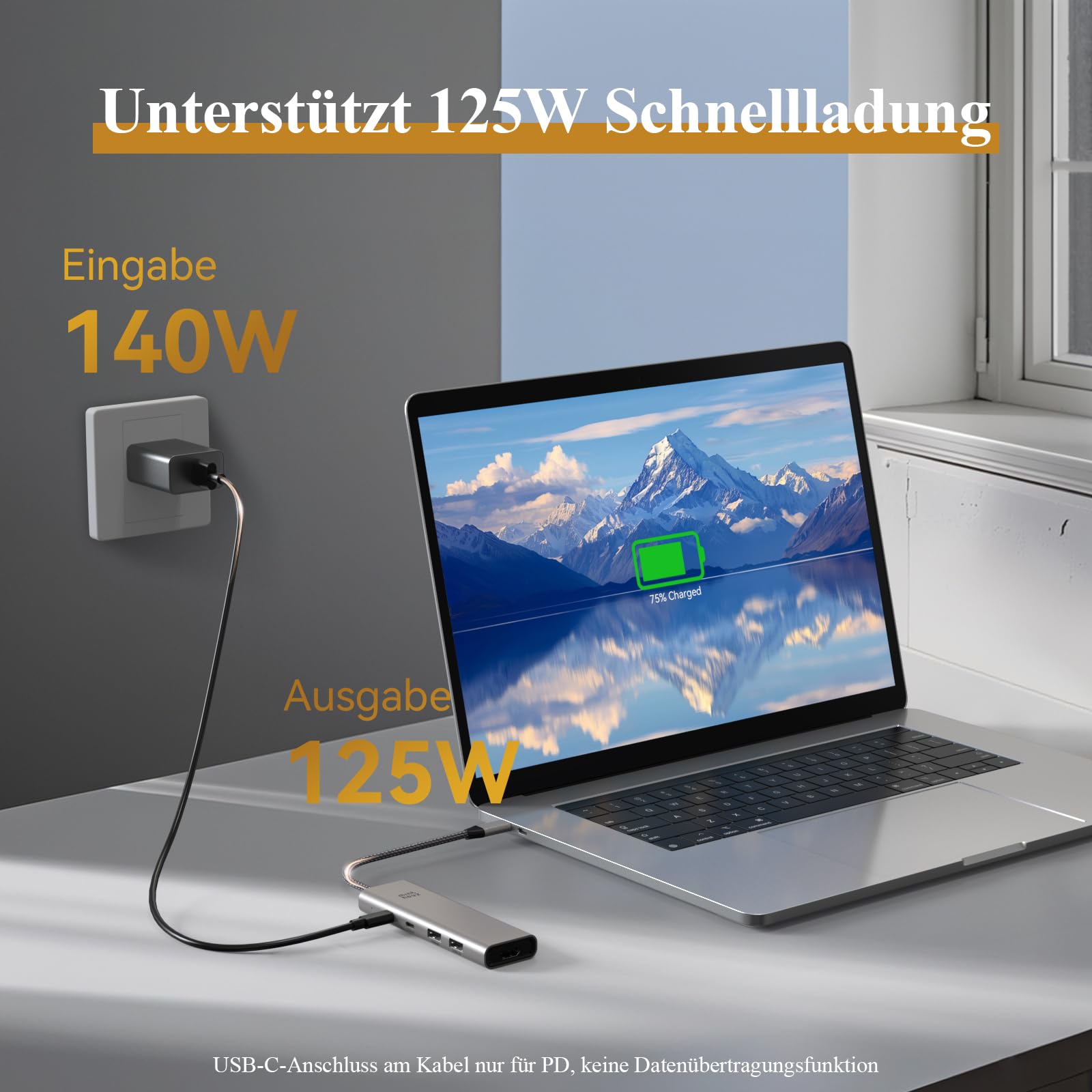 Minthouz USB C Hub, 5 in 1 USB-C Multiport Adapter, 125W PD, HDMI 4K@60Hz, 2×USB-A Port, 1×USB C 10Gbps, USB C Docking Station für Dell HP Lenovo MacBook Pro/Air/IPad Pro IMac Laptops iPhone 15 Serie 3